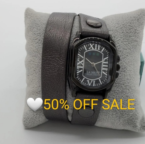 🎁🎁La Mer Collections Gray Double Chateau Wrap Watch - Picture 1 of 8